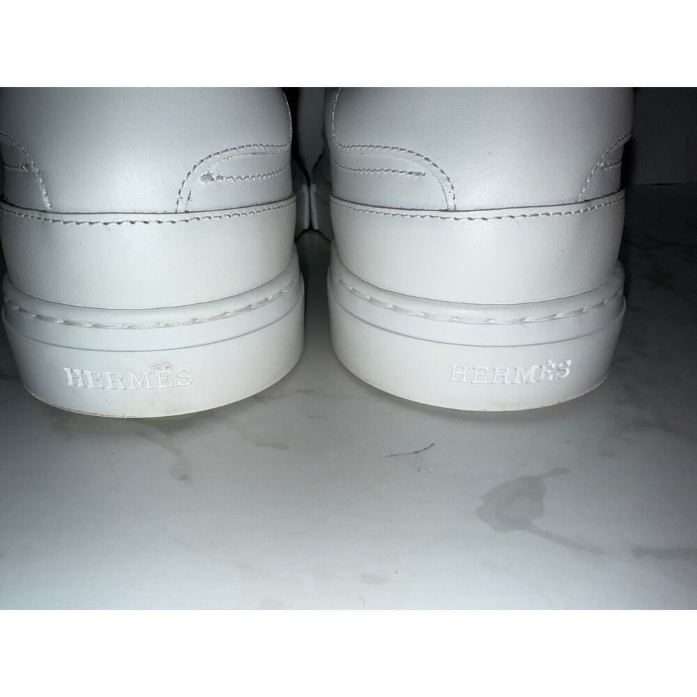 Hermes Day Sneakers White Leather Gold Hardware 39 - Picture 2 of 9